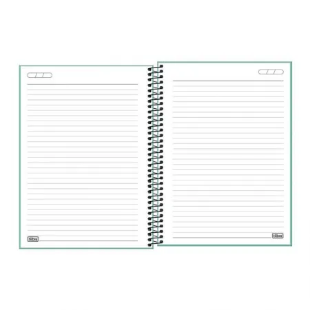 Caderno capa plástica universitário 1x1 80 folhas Neon Turquesa - Tilibra