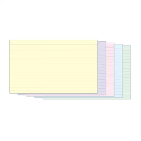 Ficha pautada colorida 5x8 pacote com 50 folhas - Tilibra