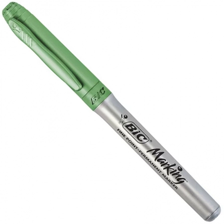 Pincel marcador permanente Marking Verde Metálico 971156 - Bic