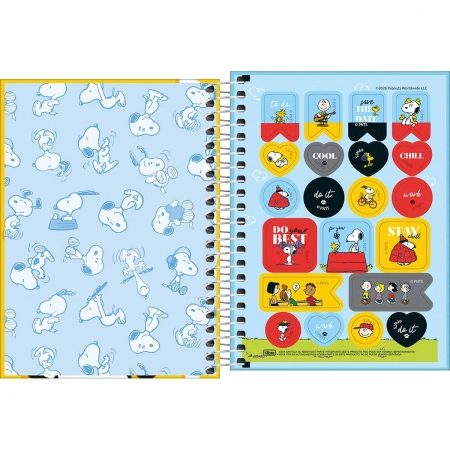 Caderneta espiral capa dura 1/8 80 folhas Snoopy - Tilibra