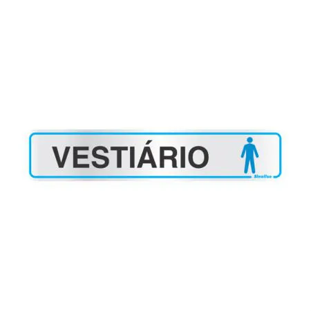 Placa de alumínio vestiário masculino 100BT - Sinalize