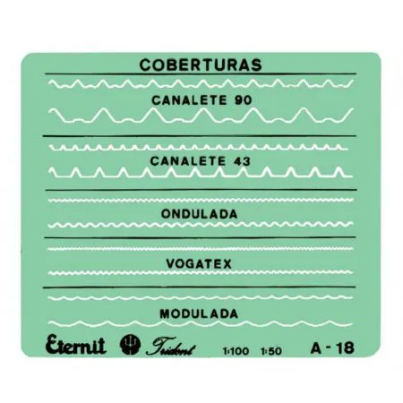 Gabarito arquitetura cobertura eternit A-18 - Trident