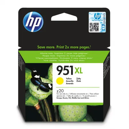Cartucho HP 951XL Original CN048A amarelo p/ Officejet Pro 8600, 8600 Plus, 8610, 8620, 276dw