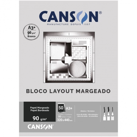 Bloco layout margeado A3+ 90g - com 50 folhas - Canson