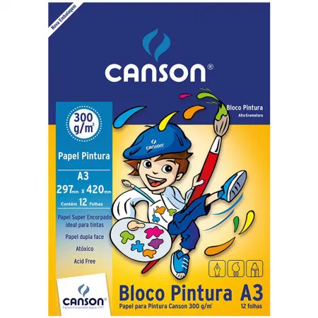 Bloco pintura A3 300g - com 12 folhas - 66667092 - Canson