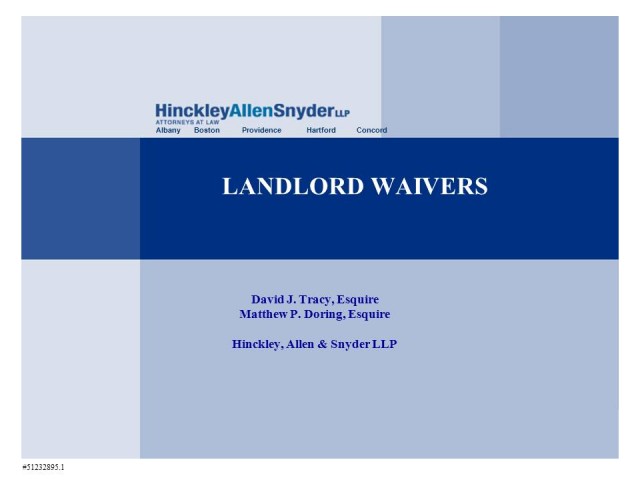Landlord Waiver Document Considerations