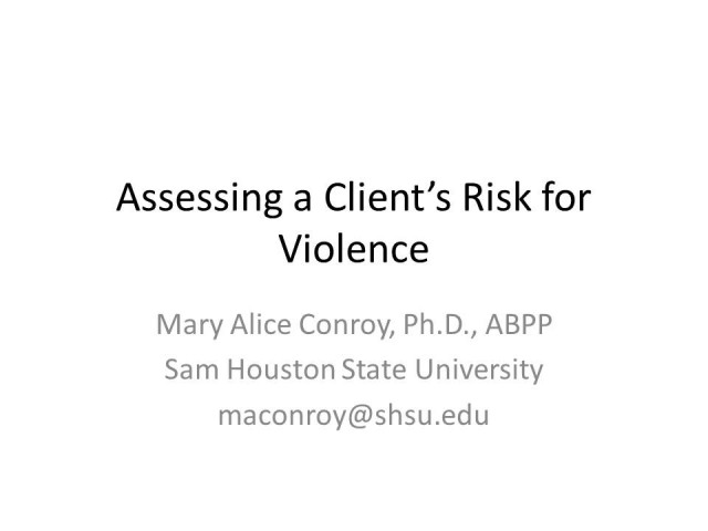 Assessing a Client's Risk for Violence