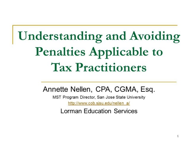 Understanding and Avoiding Penalties Applicable to Tax Practitioners