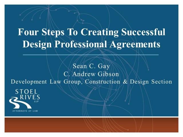 Four Steps To Creating Successful Design Professional Agreements