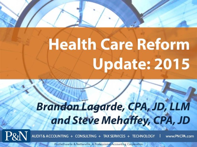 Implications of Health Care Reform on Payroll Reporting