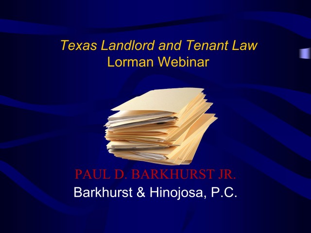Texas Commercial Landlord Tenant Law Update