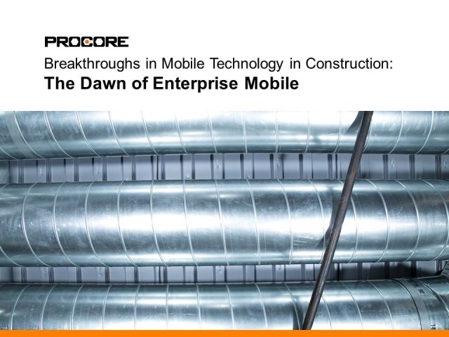 Breakthroughs in Mobile Technology in Construction