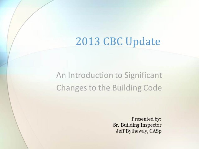 Major Changes to the California Building Code