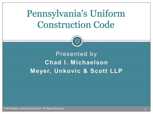 Pennsylvania Building Code Update