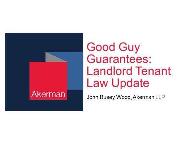 Good Guy Guaranties: Landlord Tenant Law Update