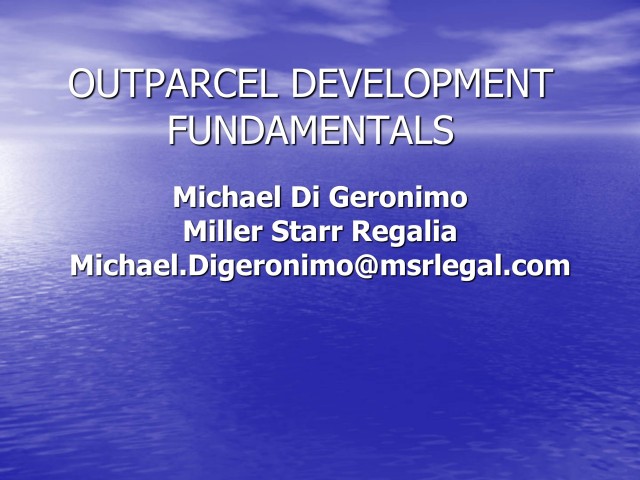 Outparcel Development Fundamentals