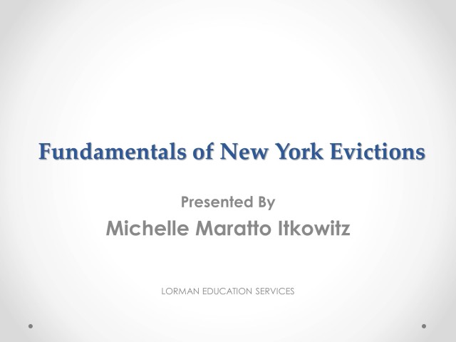 Fundamentals of New York Evictions