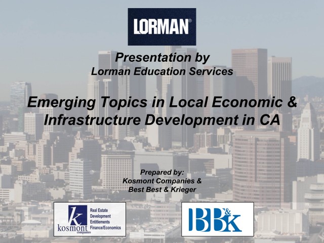 Emerging Topics in Local Economic and Infrastructure Development in California