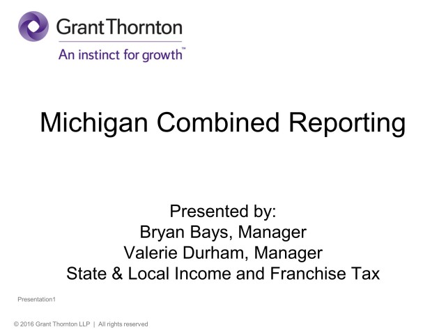 Michigan Combined Group Reporting