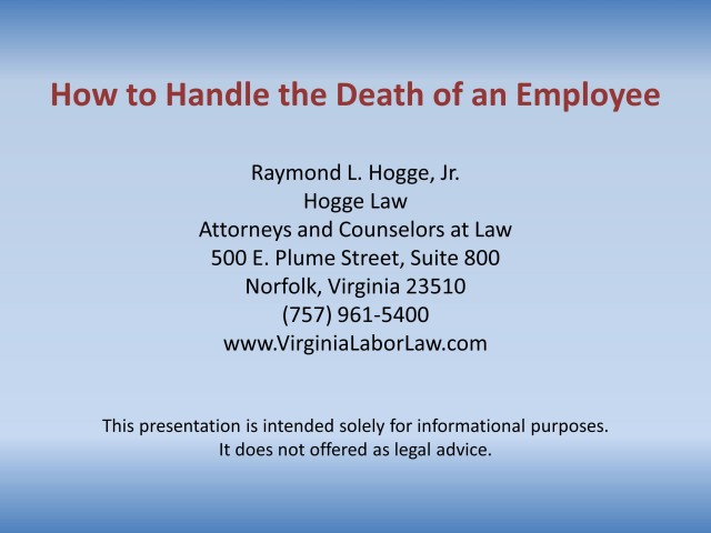 How to Handle the Death of an Employee