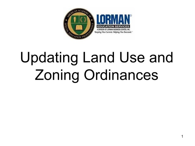 Updating Land Use and Zoning Ordinances