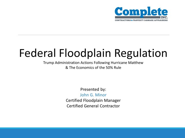 Federal Flood Plain Regulation