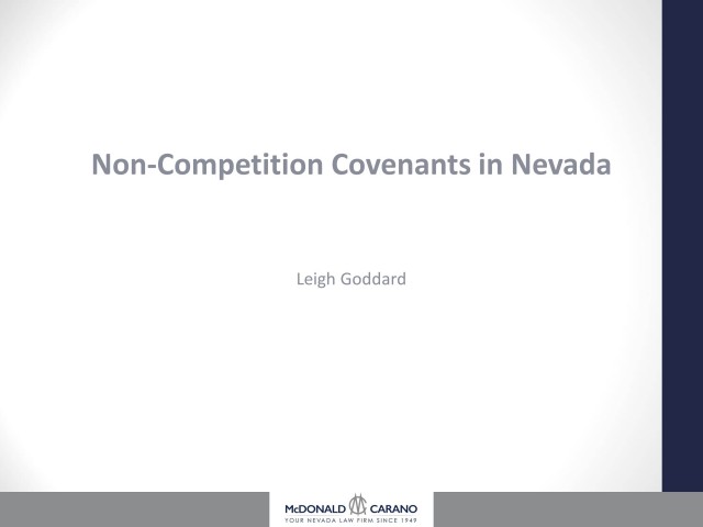 Non-Competition Covenants in Nevada