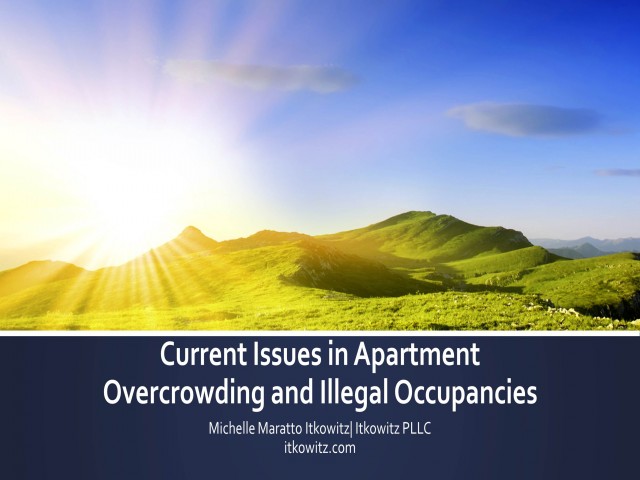 Current Issues in Apartment Overcrowding and Illegal Occupancies