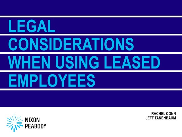 Legal Considerations When Using Leased Employees