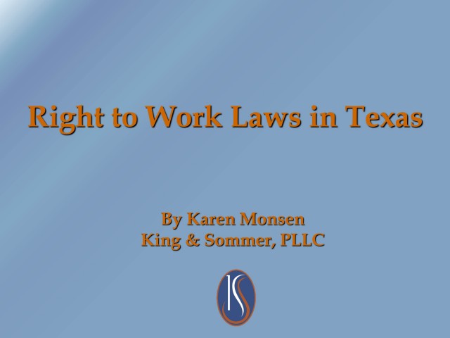 Right to Work Laws in Texas