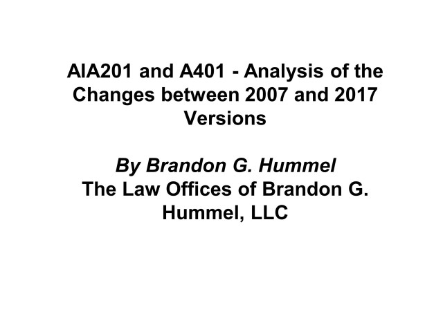 Contractor and Subcontractor AIA Form Updates