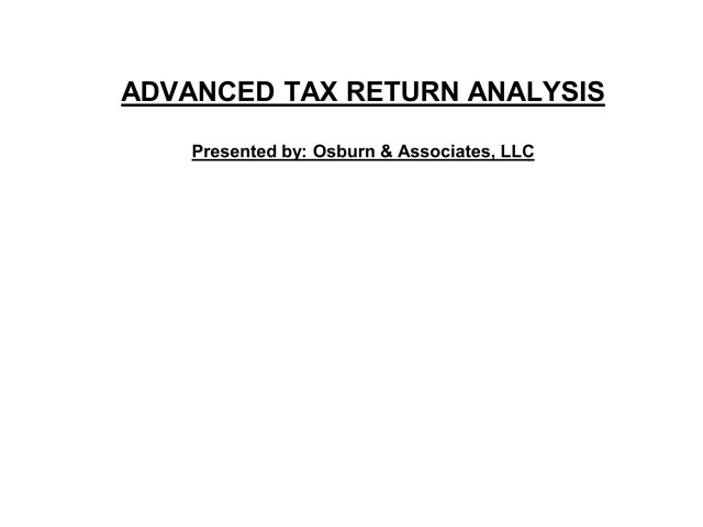 Advanced Tax Return Analysis for Banking and Financial Professionals