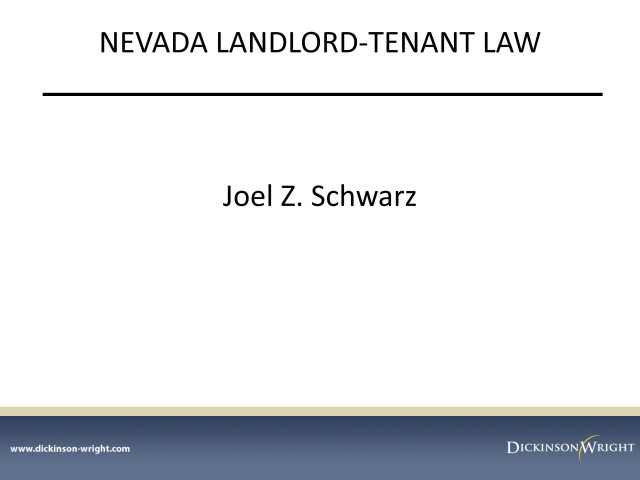 Nevada Landlord and Tenant Law Update