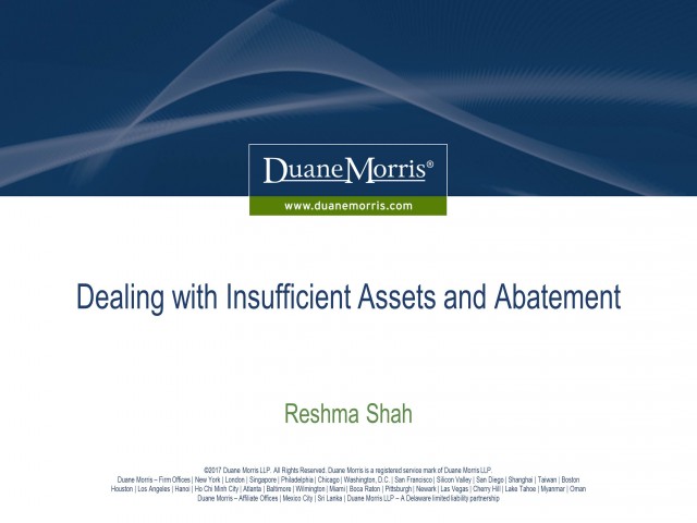 Dealing With Insufficient Assets and Abatement