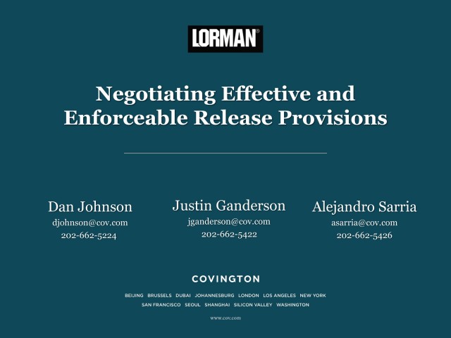 Negotiating Effective and Enforceable Release Provisions