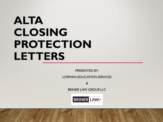 ALTA Protection Closing Letters