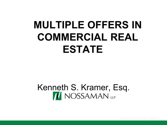 Handling Multiple Offers in Commercial Real Estate