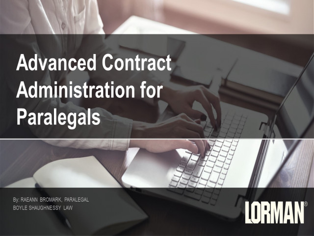 Advanced Contract Administration for Paralegals