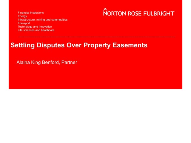 Settling Disputes Over Property Easements