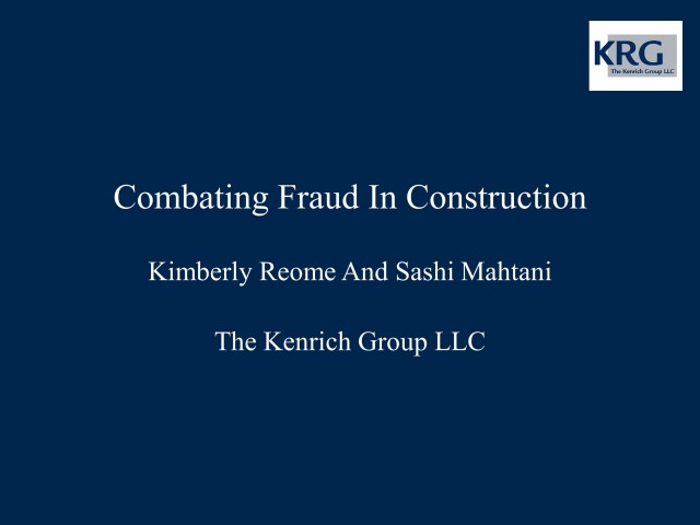 Combating Fraud in Construction