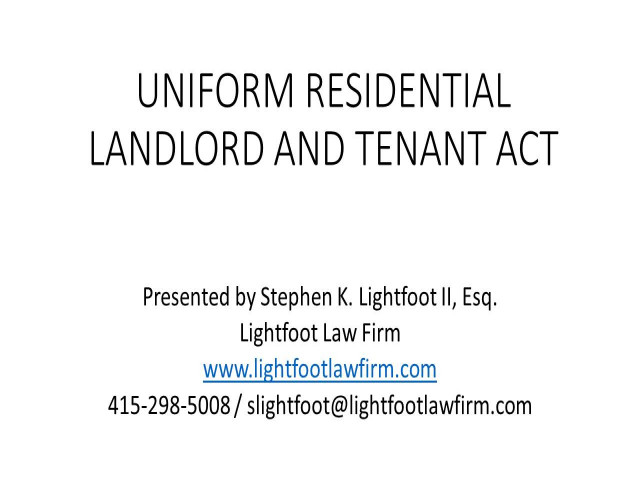 Uniform Residential Landlord Tenant Act