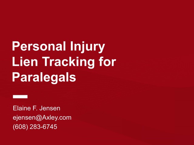 Personal Injury Lien Tracking for Paralegals