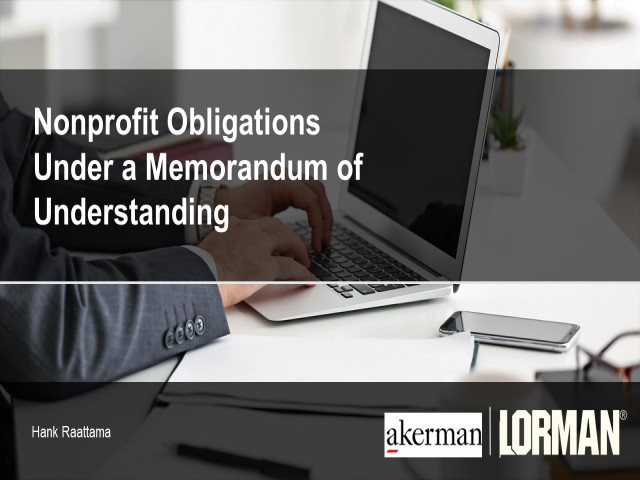 Nonprofit Obligations Under a Memorandum of Understanding