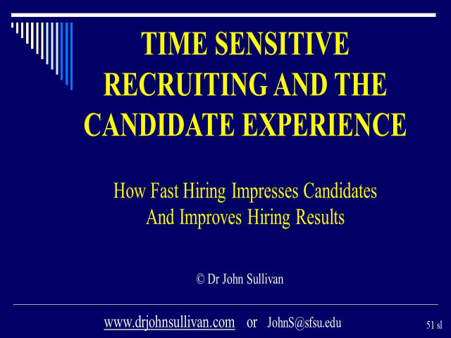 Time Sensitive Recruiting and the Candidate Experience