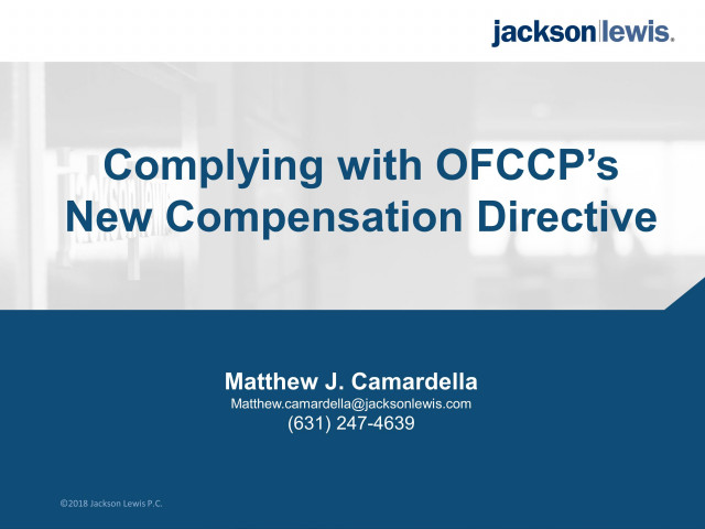 Complying with OFCCP's New Compensation Directive