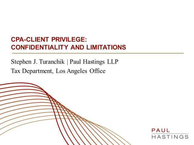 CPA-Client Privilege: Confidentiality and Limitations