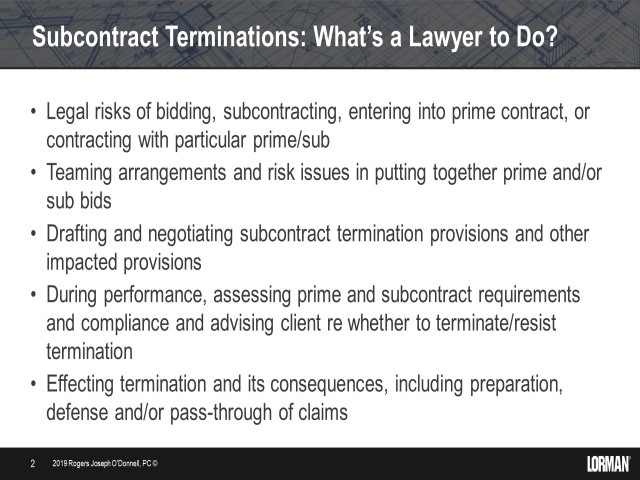 Terminating a Construction Subcontractor: The Big Issues