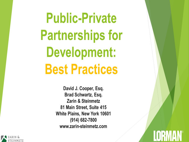 Public-Private Partnerships for Development: Best Practices