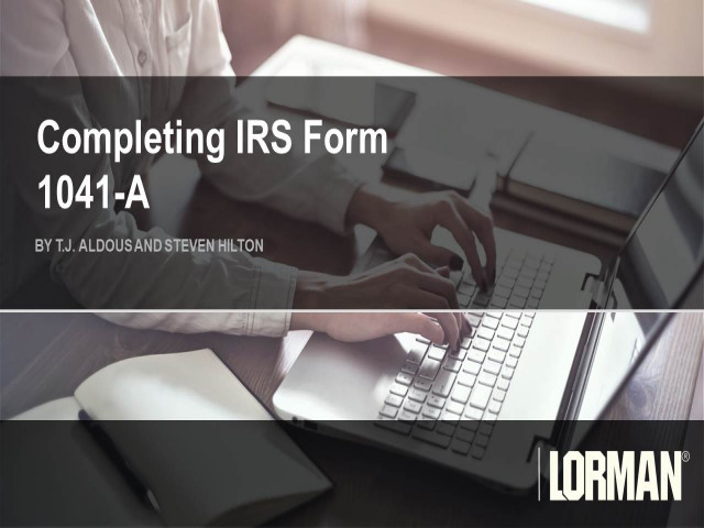 IRS Form 1041-A: Reporting Trust Accumulation of Charitable Amounts and Deduction Requirements