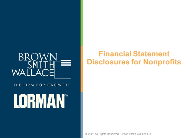 Financial Statement Disclosures for Nonprofits